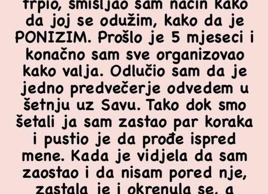 Djevojka me varala i šutio sam i trpio, smišljao sam način kako da joj se odužim, kako da je PATOSIRAM…